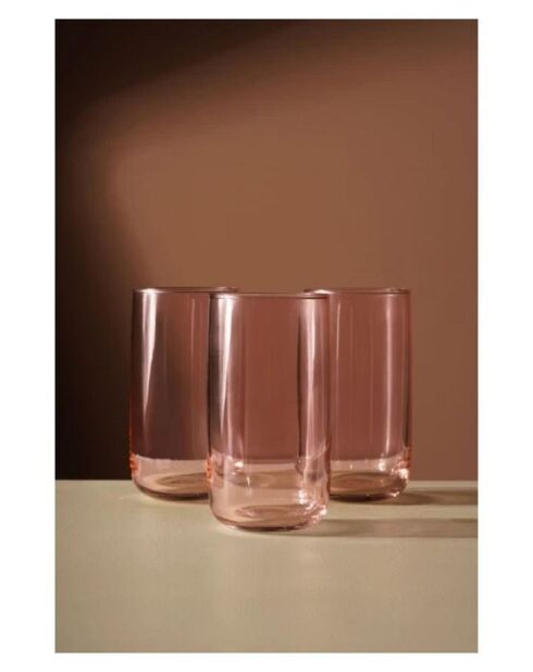 Ensemble de 3 verres rose - 365 ml