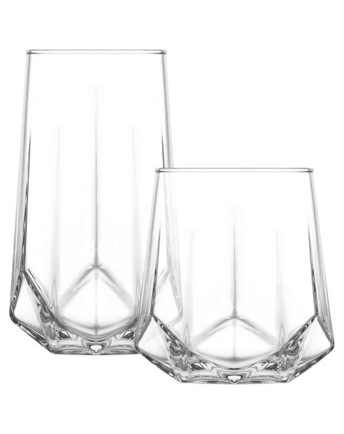 Ensemble de verres transparent - 12 pièces