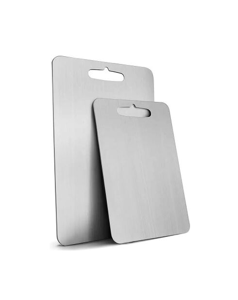 Ensemble de planches à découper argent - 2 pièces