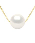 Ciondolo in oro bianco e pera bianca coltivata con perle d'acqua dolce e pera bianca massiccio con ciondolo articolato