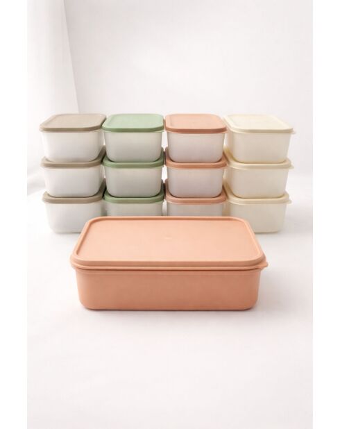 Ensemble de boîtes de rangement rose - 13 pièces