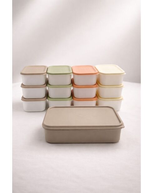 Ensemble de boîtes de rangement gris - 13 pièces