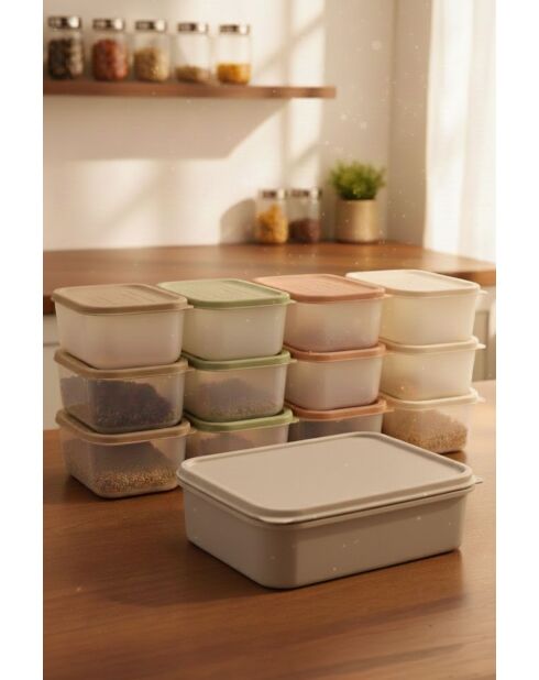 Ensemble de boîtes de rangement gris - 13 pièces