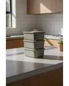 Ensemble de 3 boîtes de rangement gris - 280 ml