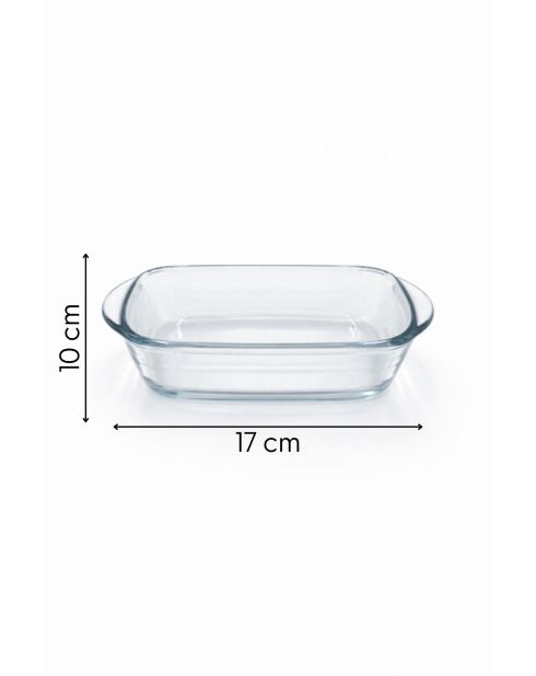 Set de 2 bandejas de vidrio transparente - 400 ml