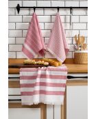 Set mit 3 roten Handtüchern - 45 x 65 cm
