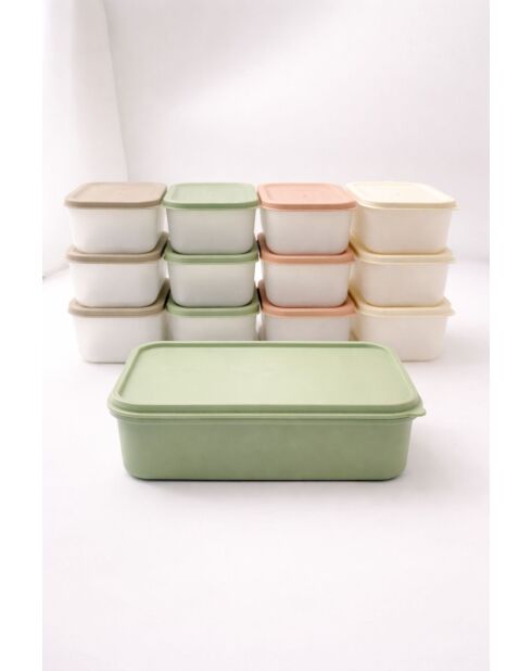 Set de cajas de almacenamiento verdes - 13 piezas
