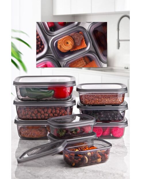 Ensemble de boîtes de rangement multicolore - 9 pièces