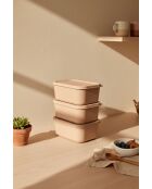Ensemble de 3 boîtes de rangement rose - 280 ml