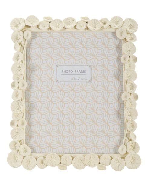 Cadre photo en polyrésine et verre Lotus crème – 25,8x2x31 cm (format photo 20x25 cm)