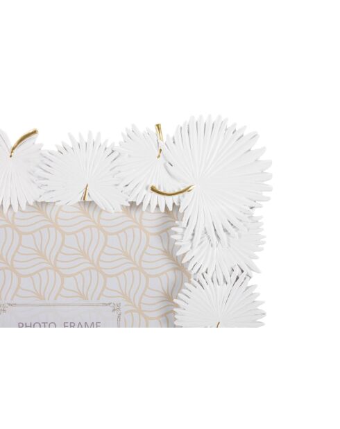 Cadre photo en polyrésine et verre Palm Leaf blanc – 22,7x1,5x28 cm (format photo 15x20 cm)