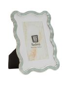 Hellblau/silberner Elizabeth Bilderrahmen aus Zink und Glas — 17,5 x 1,3 x 22,5 cm (Fotogröße 15 x 20 cm)