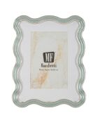 Hellblau/silberner Elizabeth Bilderrahmen aus Zink und Glas — 17,5 x 1,3 x 22,5 cm (Fotogröße 15 x 20 cm)