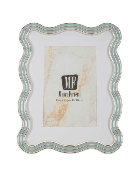 Hellblau/silberner Elizabeth Bilderrahmen aus Zink und Glas — 17,5 x 1,3 x 22,5 cm (Fotogröße 15 x 20 cm)