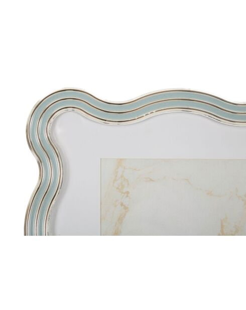 Hellblau/silberner Elizabeth Bilderrahmen aus Zink und Glas — 17,5 x 1,3 x 22,5 cm (Fotogröße 15 x 20 cm)
