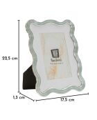 Hellblau/silberner Elizabeth Bilderrahmen aus Zink und Glas — 17,5 x 1,3 x 22,5 cm (Fotogröße 15 x 20 cm)