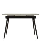 Table à manger extensible en métal et céramique Matt noir/blanc – 120x80x75 cm