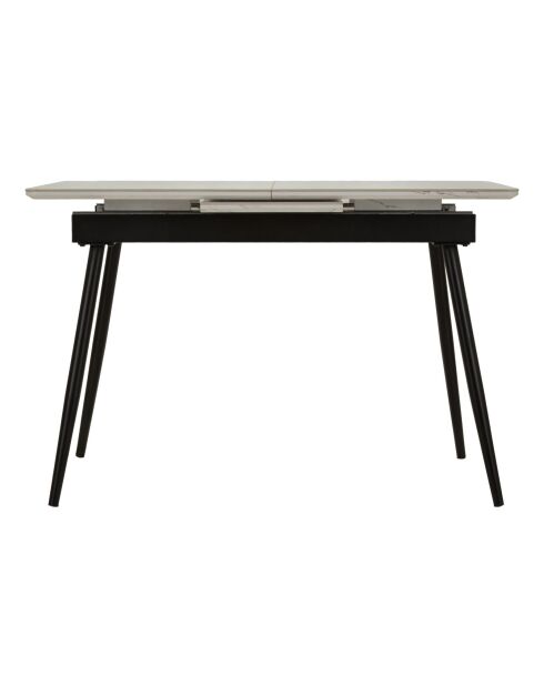 Table à manger extensible en métal et céramique Matt noir/blanc – 120x80x75 cm