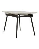 Table à manger extensible en métal et céramique Matt noir/blanc – 120x80x75 cm