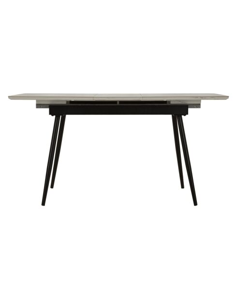 Table à manger extensible en métal et céramique Matt noir/blanc – 120x80x75 cm