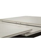 Table à manger extensible en métal et céramique Matt noir/blanc – 120x80x75 cm