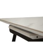 Table à manger extensible en métal et céramique Matt noir/blanc – 120x80x75 cm