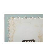 Hellblau/silberner Fotorahmen aus Zink und Juliette-Glas — 14,9 x 1,3 x 19 cm (Fotogröße 12,5 x 17,5 cm)