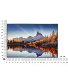 Impression sur toile laquée en bois de pin, toile et plastique Lake avec cadre multicolore – 90x4x60 cm