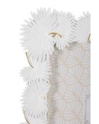 Witte fotolijst van polyresin en glas met palmblad — 28,5x1,7x33 cm (fotoformaat 20x25 cm)