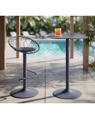 Table de bar en métal Clox bleu pétrole – D.60x103 cm