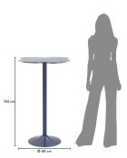 Table de bar en métal Clox bleu pétrole – D.60x103 cm