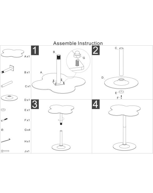 Table de bar en métal Clox bleu pétrole – D.60x103 cm