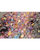 Impression décorative sur toile laquée en bois de sapin, toile et plastique Colors (modèle A) avec cadre multicolore – 60x3,5x90 cm