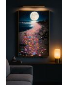 Impression décorative sur toile laquée en bois de sapin, toile et plastique Colors (modèle A) avec cadre multicolore – 60x3,5x90 cm