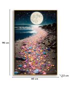 Impression décorative sur toile laquée en bois de sapin, toile et plastique Colors (modèle A) avec cadre multicolore – 60x3,5x90 cm