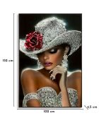 Impression peinte sur toile laquée en bois de sapin, toile et plastique Orleans (modèle B) multicolore – 102x4,5x152 cm