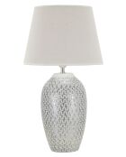 Lampe de table en résine Wave argent et blanc – D.35x65 cm