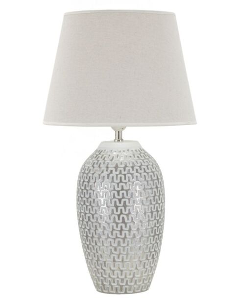 Lampe de table en résine Wave argent et blanc – D.35x65 cm