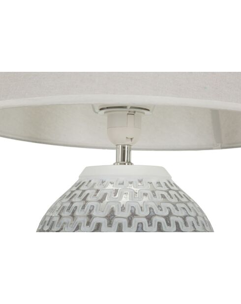 Lampe de table en résine Wave argent et blanc – D.35x65 cm