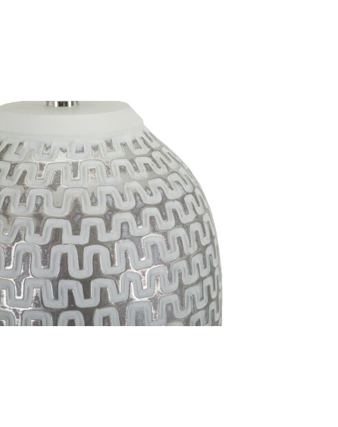 Lampe de table en résine Wave argent et blanc – D.35x65 cm