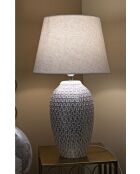 Lampe de table en résine Wave argent et blanc – D.35x65 cm