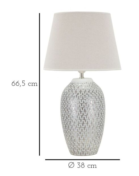 Lampe de table en résine Wave argent et blanc – D.35x65 cm