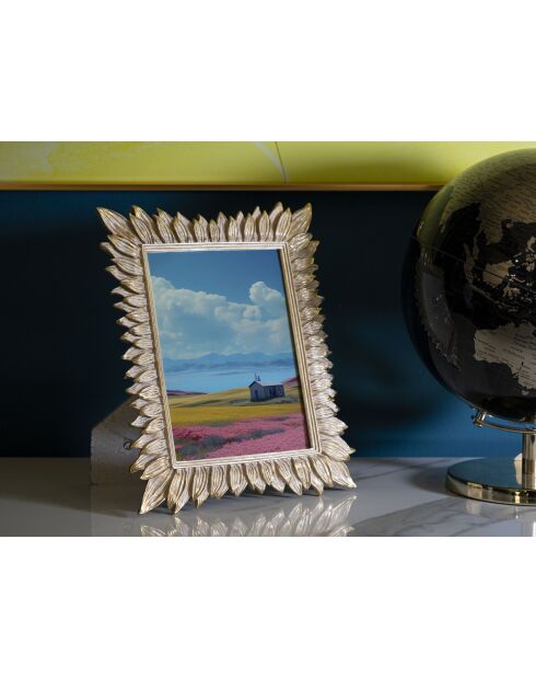 Cadre photo en polyrésine et verre Molas doré – 23x1,8x28 cm (format photo 15x20 cm)