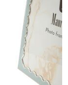 Hellblau/silberner Fotorahmen aus Zink und Juliette-Glas — 22,7 x 1,3 x 27,6 cm (Fotogröße 20 x 25 cm)