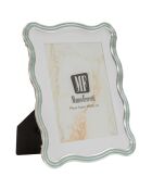 Lichtblauw/zilveren fotolijst van Elizabeth in zink en glas — 22,7x1,3x27,6 cm (fotoformaat 20x25 cm)