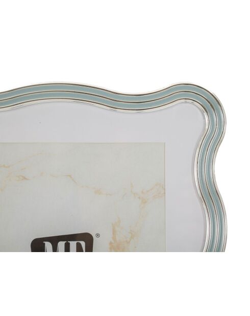Hellblau/silberner Elizabeth Bilderrahmen aus Zink und Glas — 22,7 x 1,3 x 27,6 cm (Fotogröße 20 x 25 cm)