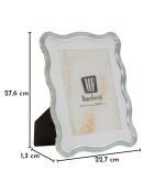Lichtblauw/zilveren fotolijst van Elizabeth in zink en glas — 22,7x1,3x27,6 cm (fotoformaat 20x25 cm)