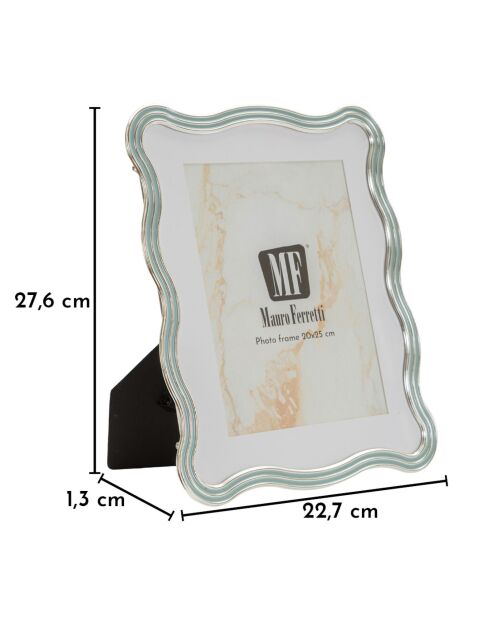 Hellblau/silberner Elizabeth Bilderrahmen aus Zink und Glas — 22,7 x 1,3 x 27,6 cm (Fotogröße 20 x 25 cm)