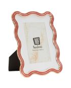 Cadre photoen zinc et verre Elizabeth rouge/or – 17,5x1,3x22,5 cm (format photo 15x20 cm)