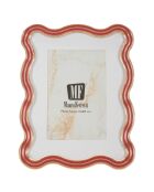 Cadre photoen zinc et verre Elizabeth rouge/or – 17,5x1,3x22,5 cm (format photo 15x20 cm)